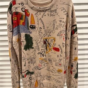 Source Unknown Multicolor Graphic Crewneck Sweater